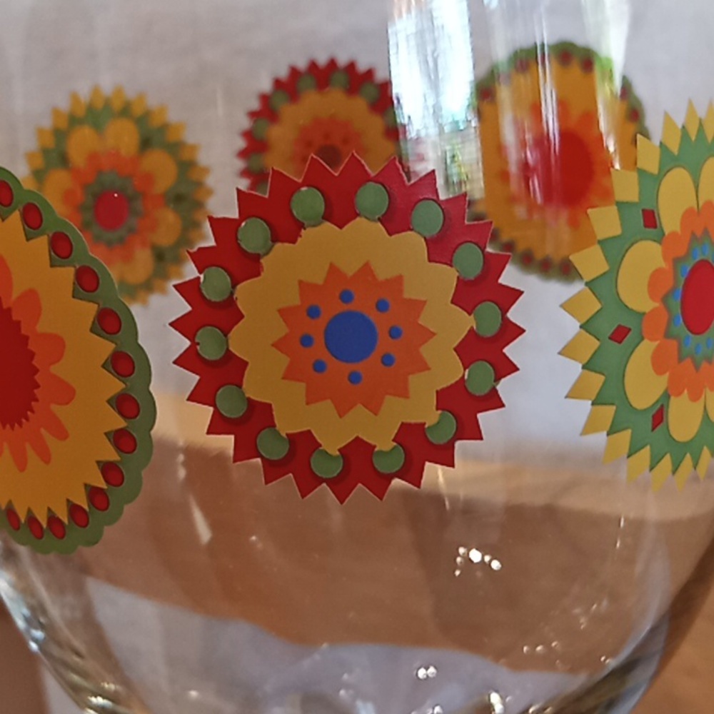 VTG Set of 2 Greenbriar Groovy Stemmed Wine Glasses. Mandela Pattern. - Picture 5 of 6